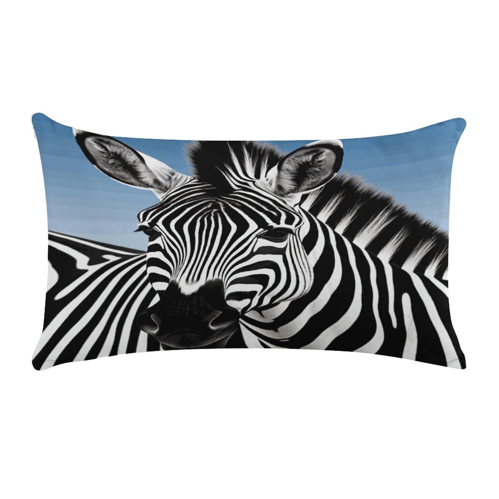 FekiLoot Zebra Pillow Covers Short Plush Pillowcase with Zipper Cozy Soft Rectangular Throw Pillow Case Luxury Style Cushion Cases Decorative Lumbar Pillow Shell 12" X 20"
