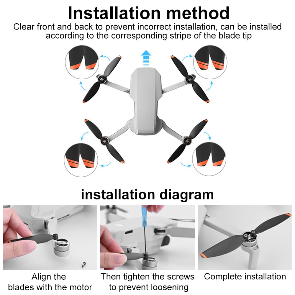 Gdraco Air 2S, Elica Silenziosa, Pieghevole, 7238F, Elica Per Accessori DJI Mavic Air 2/Air 2S, 8 Pezzi - Foto 5
