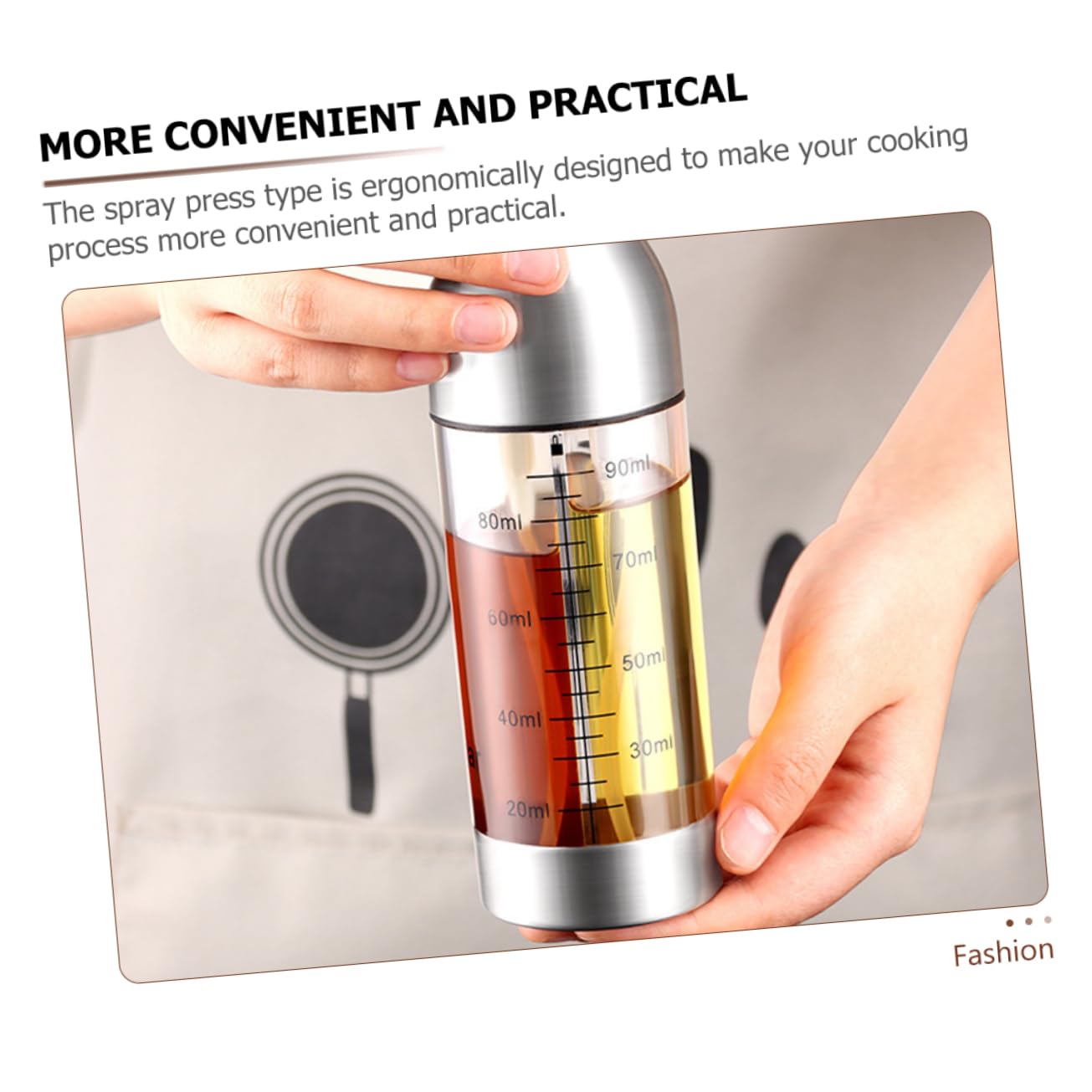 OUNONA 1 Set Reusable Oil Sprayer Ergonomic Push Type Oil Dispenser for Cooking Barbecue Salads Transparent Spray Bottle with Fine Control for Healthy Diet