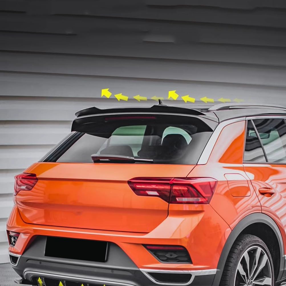 Aileron Arrière ABS Pour VW T-Roc 2017-2024 - Style Sport Noir Brillant