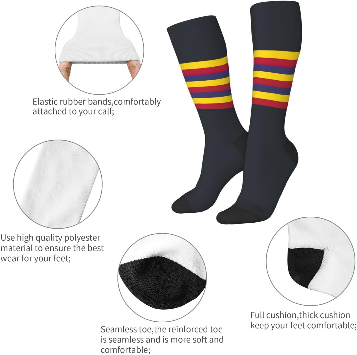 Flag Of The Kingdom Of Hawaii Print Adult Socks, Elastic Stretch Socks,Soft Breathable For Daily Sports Casual Wear