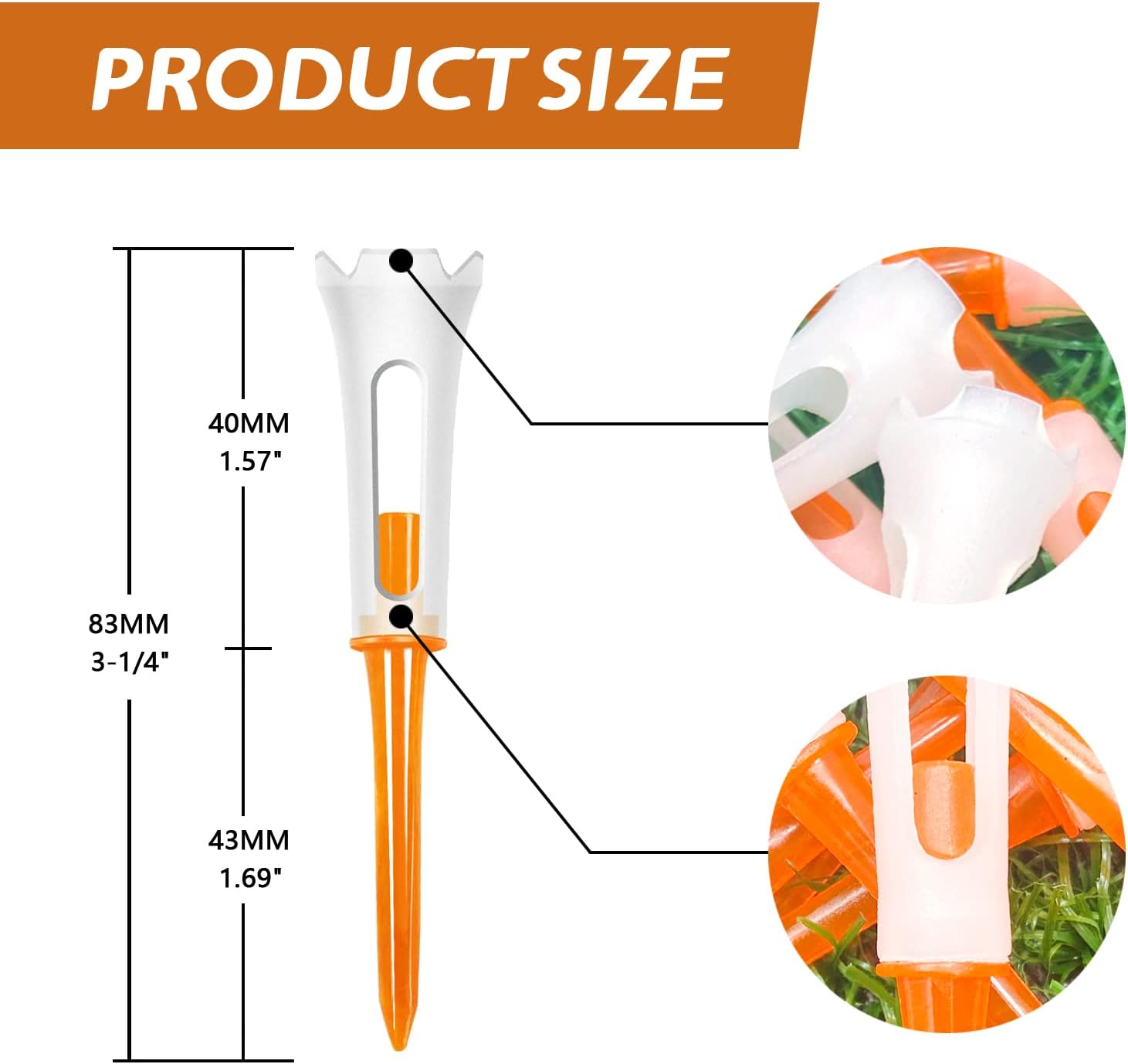 review XSMSGO Plastic Golf Tees with 4-Prong Shock-Absorbing Material 3-1/4