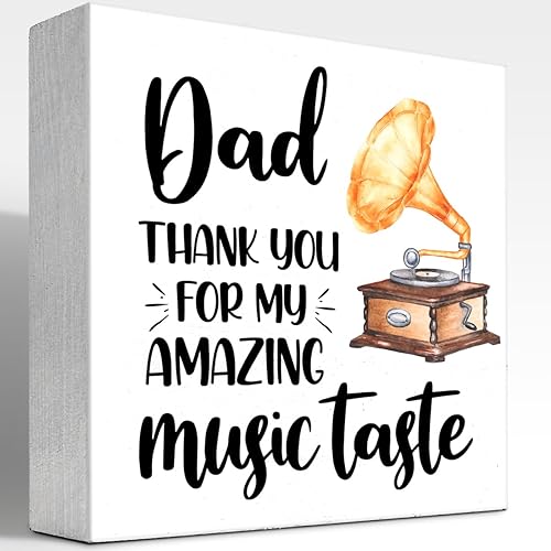 Letrero de madera con texto en inglés Dad Thank You for My Amazing Music Taste , decoración de escritorio para mamá, hogar, dormitorio, oficina,