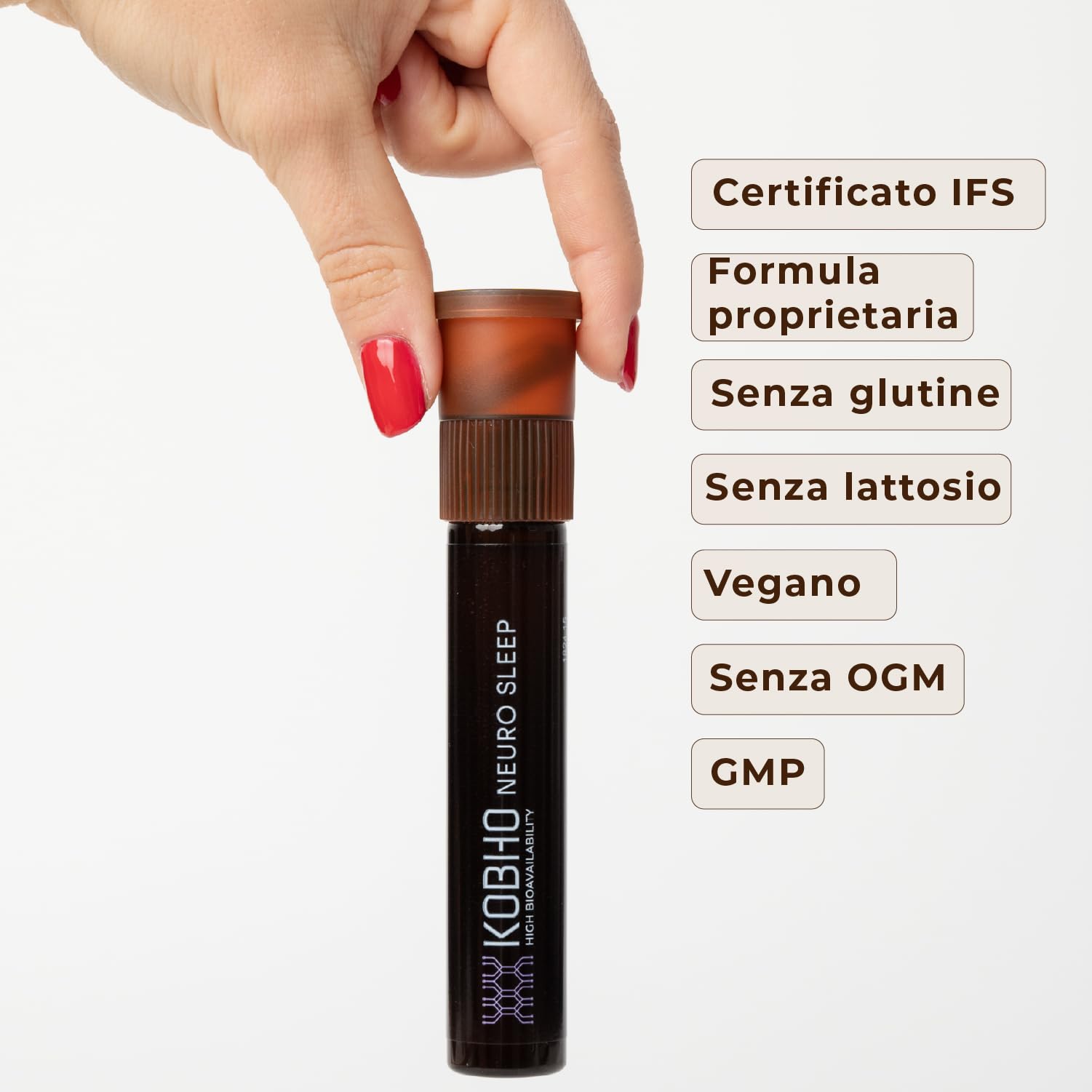 NEURO SLEEP - Integratore Vegano con Melatonina, Ashwagandha KSM-66 e 7 Estratti Naturali - Integratore per Dormire Meglio, Memoria, Anti-Stress, Focus - 28 Capsule + Fiale - Fatto in EU