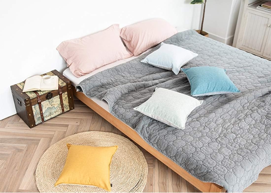 Fennco Styles Contemporary Neutral Solid Textured Reversible Two-Tone Decorative Throw Pillows 18 x 18 Inch, Set of 2 - Mustard Throw Pillow for Couch, Bedroom and Home Décor