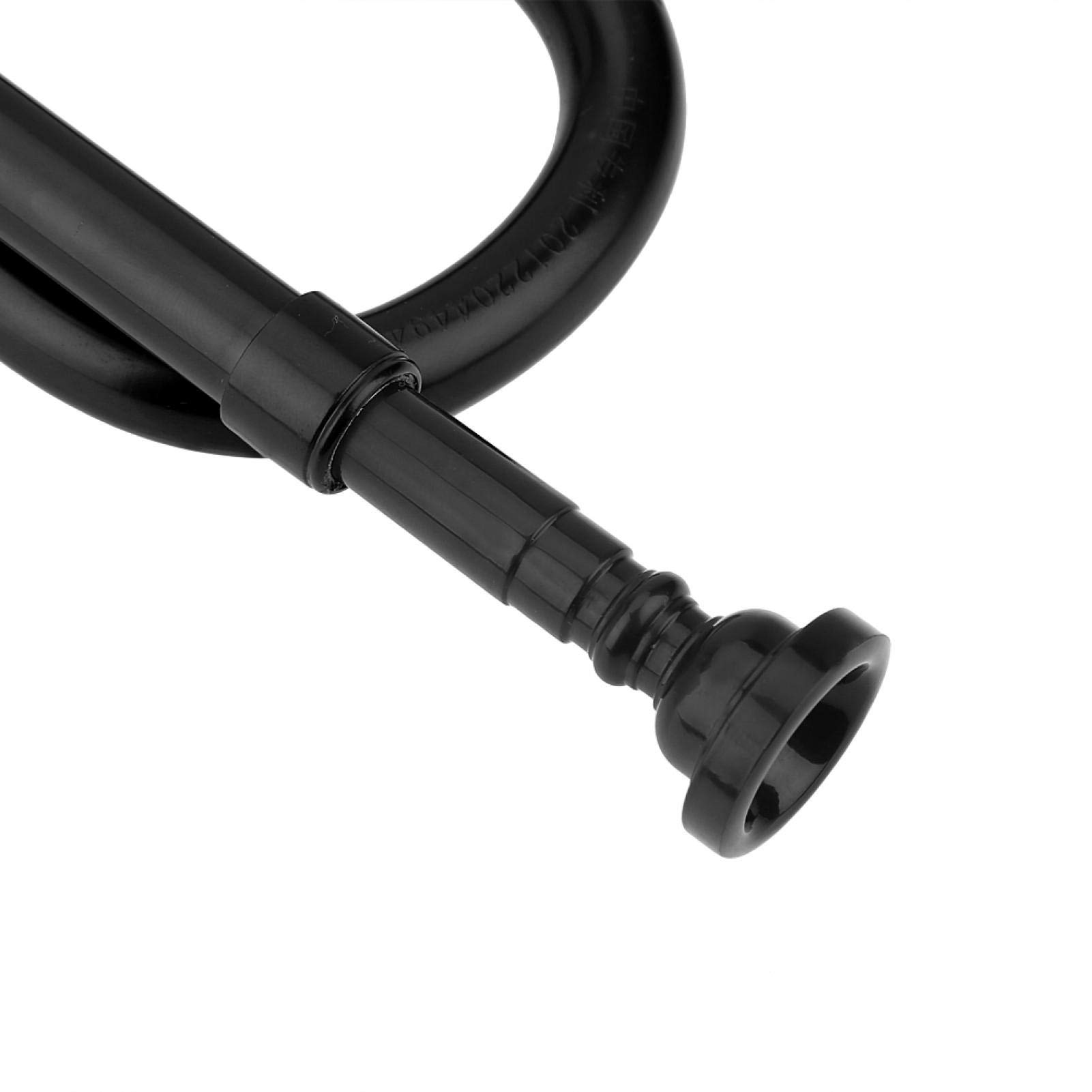 Trompette cavalerie clairon en Plastique Corne de cavalerie Militaire avec Embouchure B clairon Plat pour Enfants étudiants débutants(Le Noir)