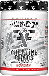 Creatine Chaos, Promotes Lean Muscle Growth, Unflavored, Aids Muscle Recovery, Post-Workout Supplement, Veteren Owned and Operated (60 Servings, Magnesium Creatine Chelate)