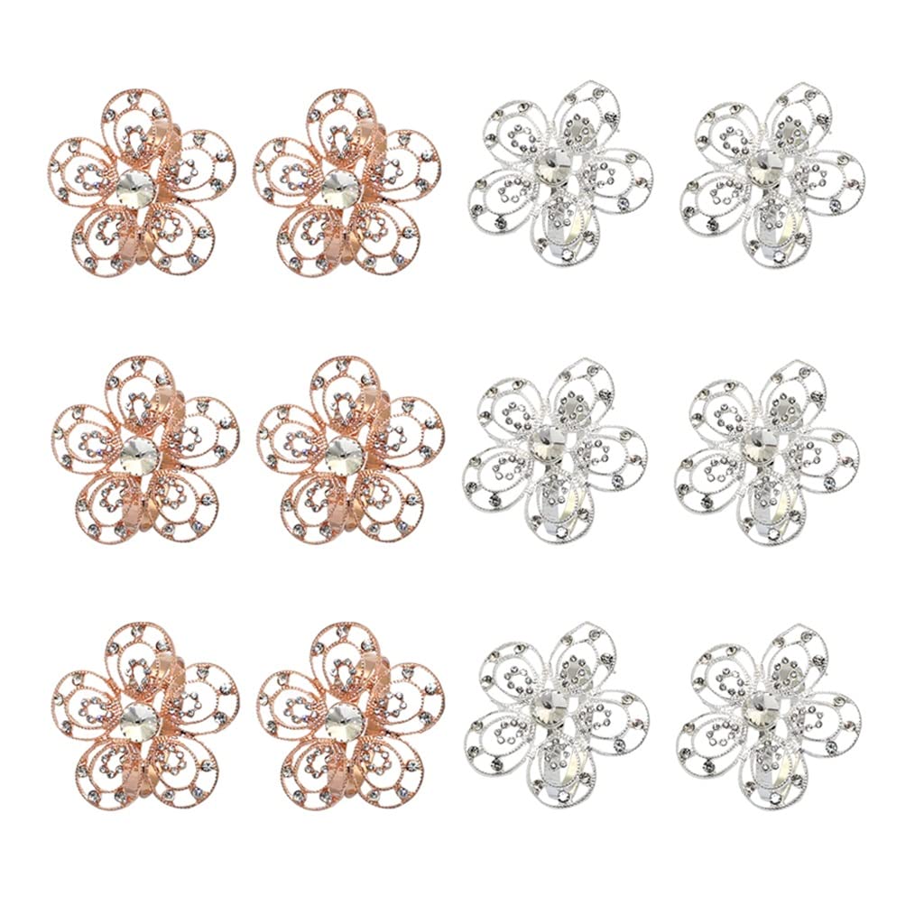 Servilletero de Boda con Anillos de Restaurante y Hebilla de Diamantes de imitación para decoración de Mesa de Cena de Boda (Multicolor, como se Muestra)
