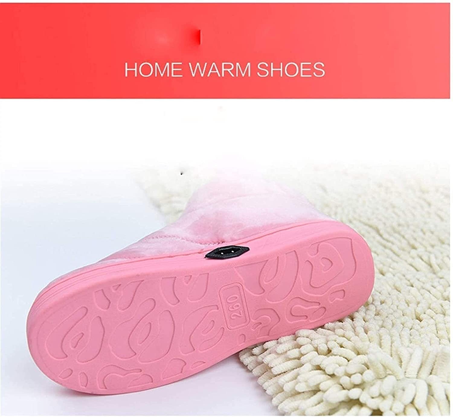 Scaldapiedi Elettrico,Scaldapiedi Scaldapiedi Elettrico Stivaletti Riscaldanti Elettrici Scarpa a Infrarossi Pad Caldo Pantofola Riscaldante Peluche Caldo Suola Antiscivolo Durevole Suola Antiscivolo