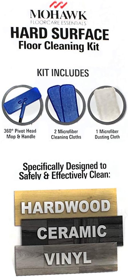 Mohawk Floorcare Essentials Hard Surface Floor Cleaning Kit for Hardwood Ceramic and Vinyl