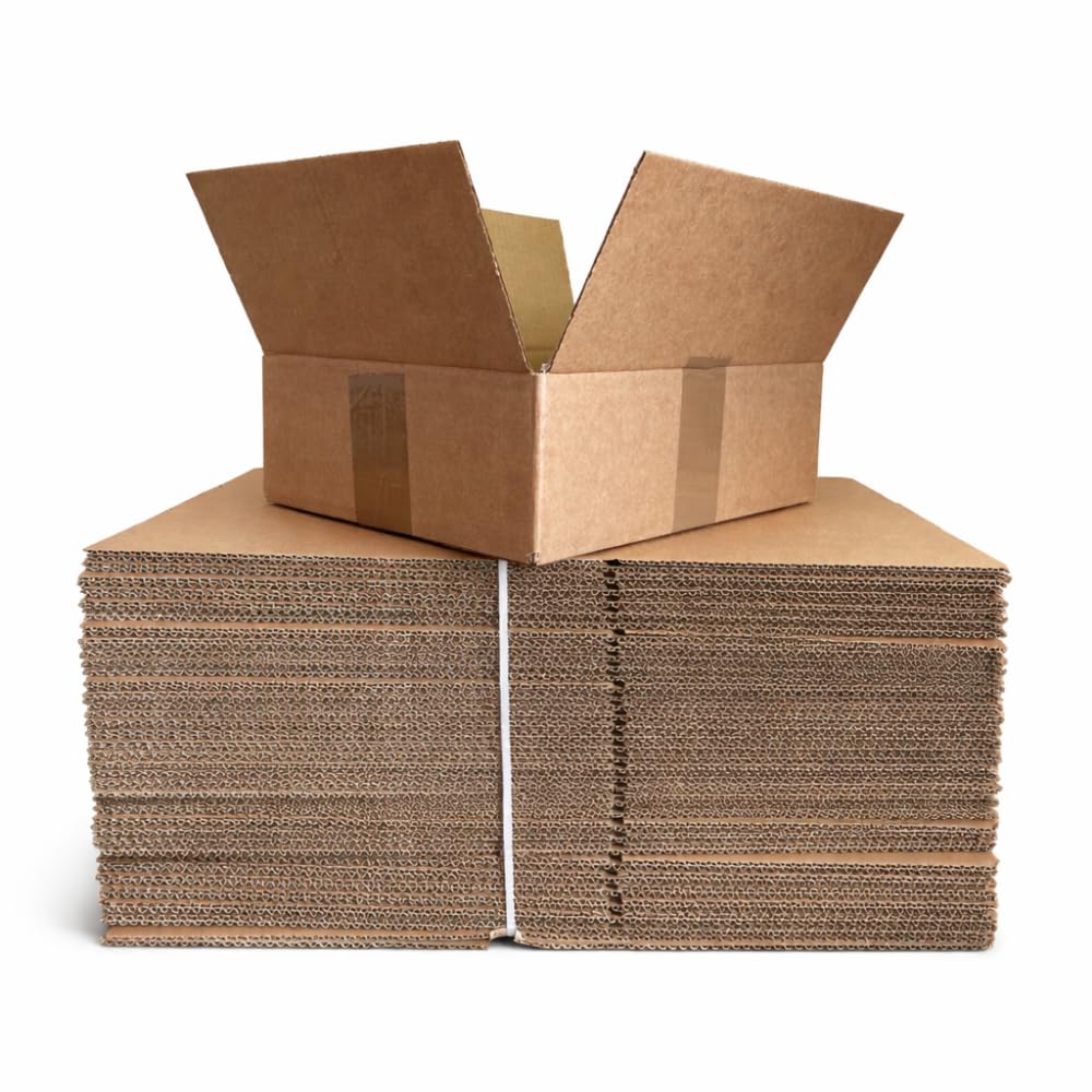eMKay® Single Wall Cardboard Boxes For Shipping Royal Mail Small Parcel Postal Boxes | Kraft Corrugated Mailing Cartons For Ecommerce & Online Business (50, 12 x 9 x 6 inch)