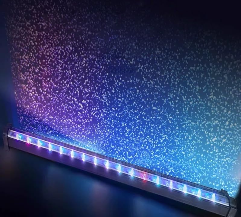 Waterproof Fish Tank Light - Color Gradient Changing LED + Air Bubble Lights for Aquarium, Submersible Underwater Light (26CM)