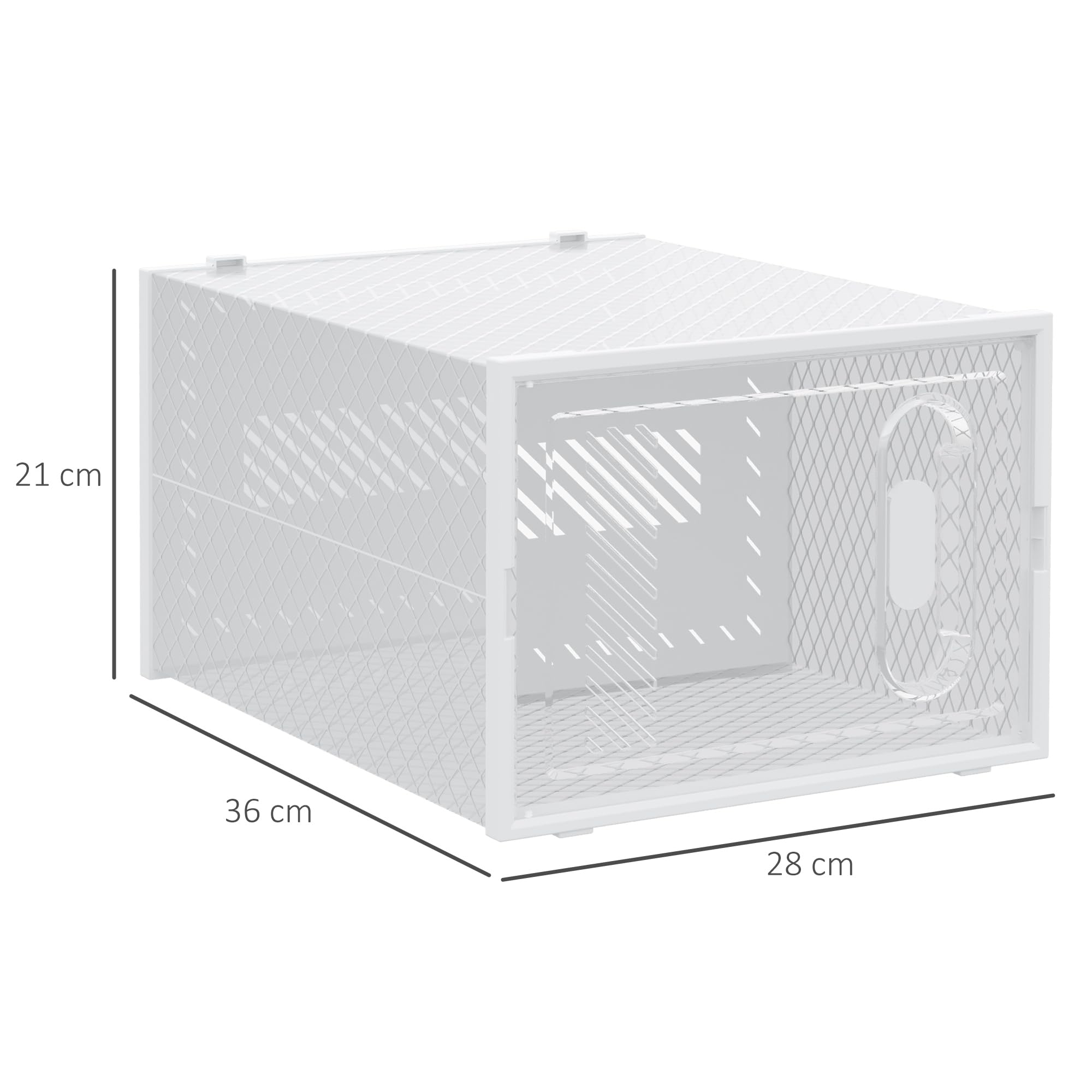 HOMCOM Cajas de Zapatos de Plástico Juego de 8 Organizadores de Almacenamiento Caja Zapatero Apilable Puertas Magnéticas para Aromas para Entrada Pasillo hasta Talla 45 Transparente
