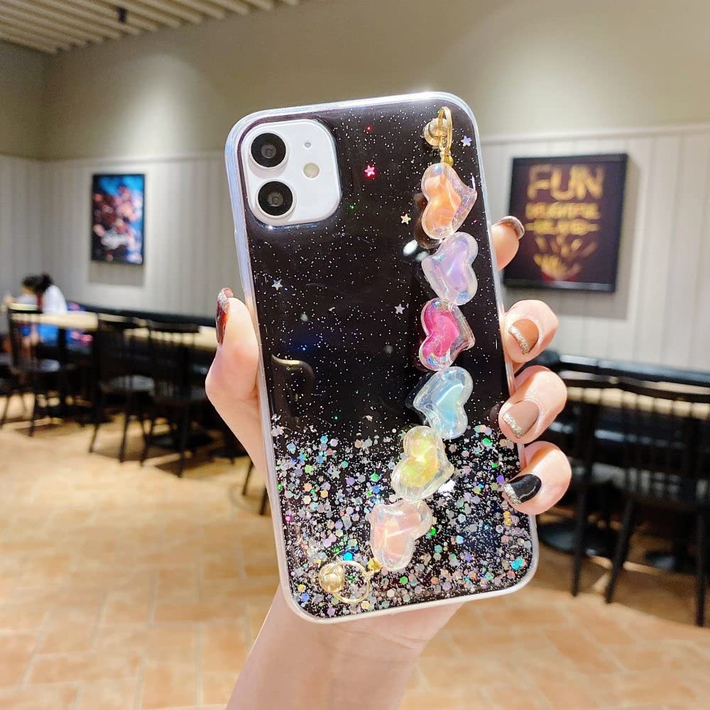 Coque iPhone 12 Mini antichoc acrylique à bracelet de perles