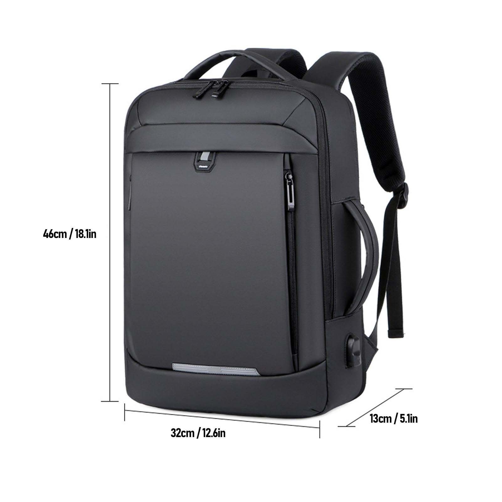 Brrnoo Zaino per Laptop Resistente All'acqua da 15,6 Pollici Porta di Ricarica USB Borsa da Viaggio con Cinghie Riflettenti