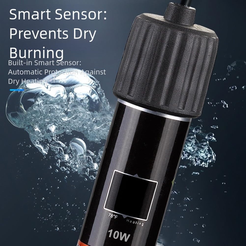 Mini chauffage d'aquarium 8,5 cm 26 °C température constante automatique alimenté par USB 10 W pour petits aquariums