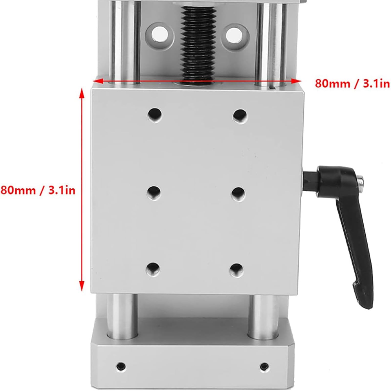 Stół przesuwny ze stopu aluminium, szyna liniowa, 80 x 80 mm, skok 50 mm, śruba typu T, podwójna szyna do zastosowań inżynieryjnych i laboratoryjnych