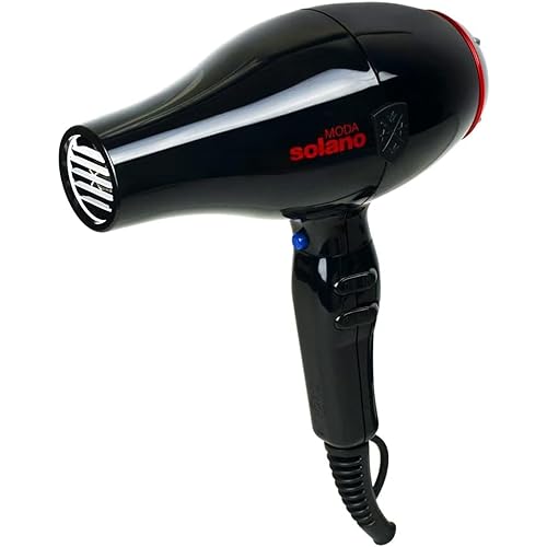 Solano Moda Fast Drying 2-Speed Ionic Hair Dryer -1750 Watt + Internal Silencer + Far Infrared Heat - Smoothing Without Sacrificing Body or Bounce - Italian-Made