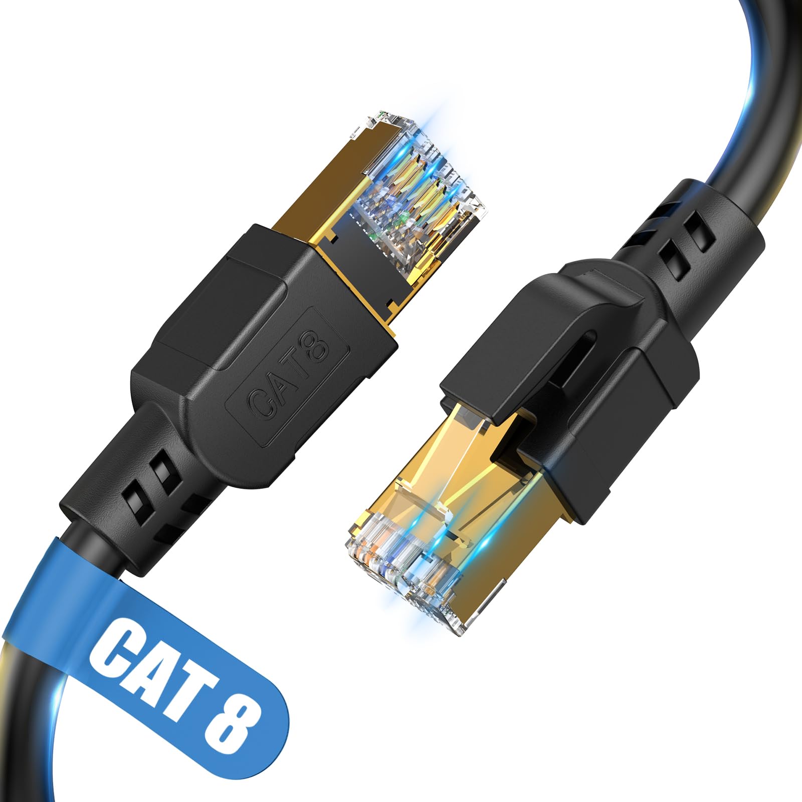 Nebite Cat 8 LAN kabel 20m, 40Gbps Netzwerkkabel 2000 MHz Ethernet Kabel Gigabit F/FTP Patchkabel mit rj45 Stecker für PS5/4, Xbox, Modem, TV, Switch, Laptop, Router, Schneller als Cat 6/7/8/9