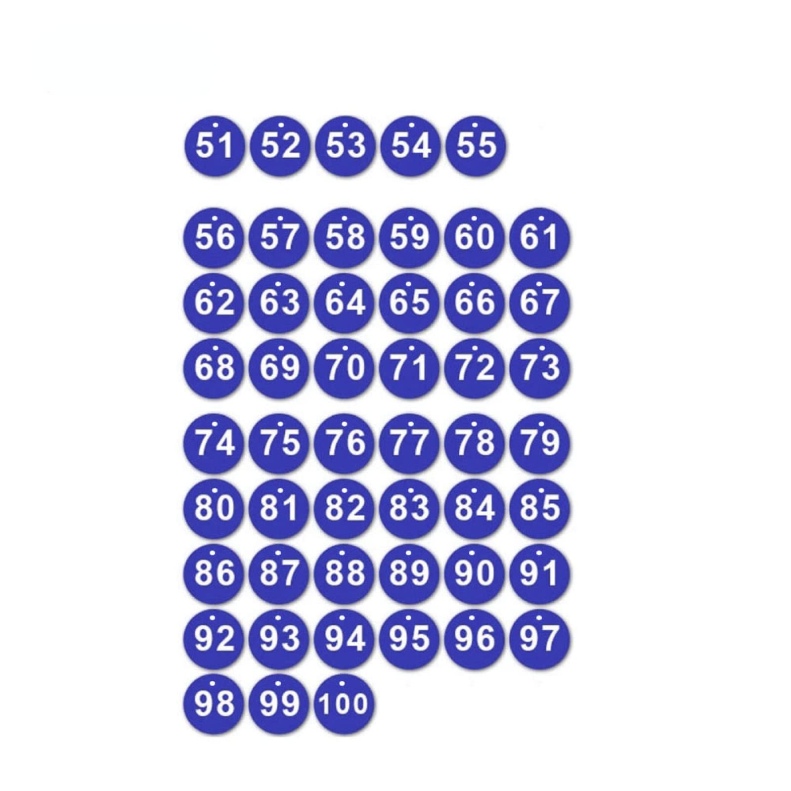 H&W 1-30 Etiquetas De Números Y 30 Llaveros Para Llaves De
