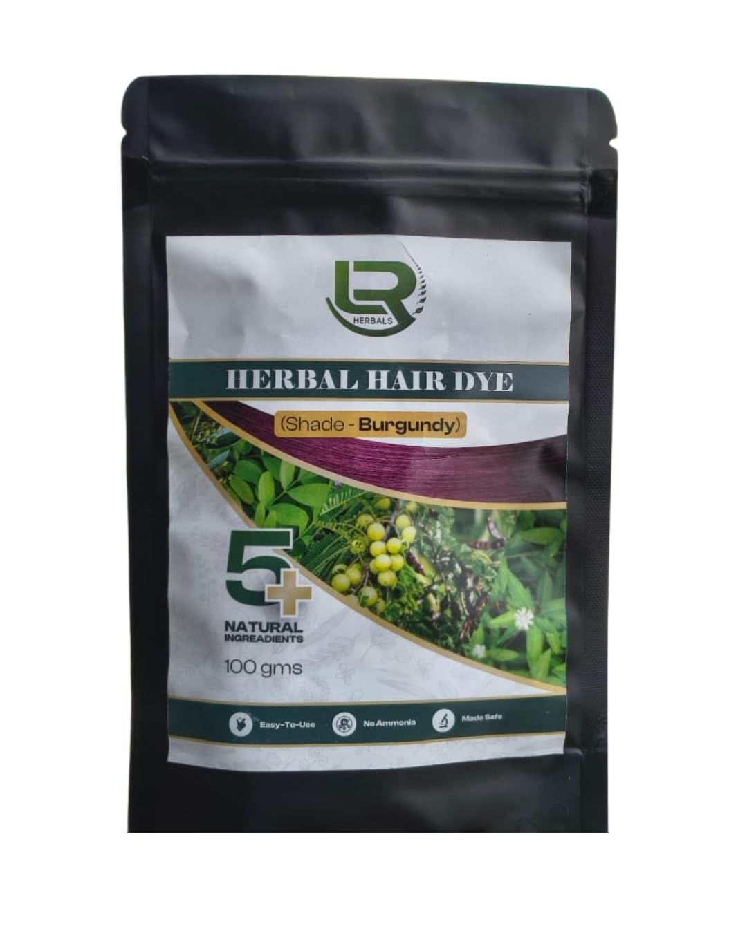 Herbal Hair Dye Burgundy | Natural Ammonia-Free Hair Color | 5+ Herbal Ingredients | Safe & Easy to Use | 100g-image-11