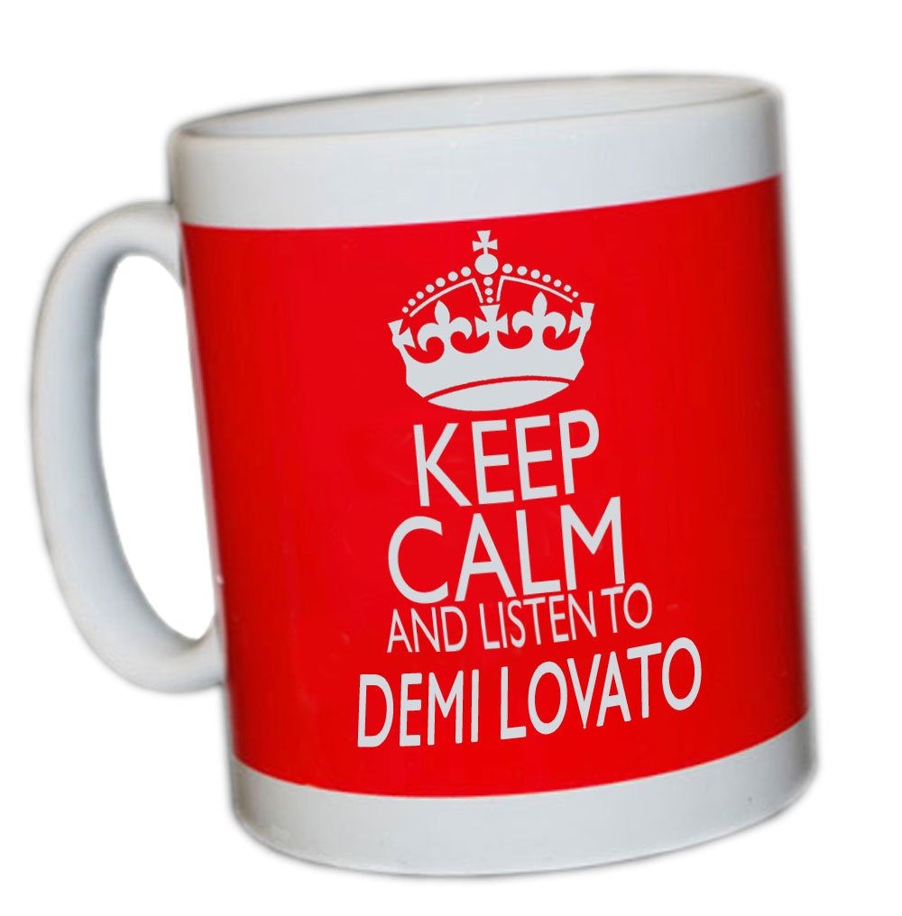 KEEP CALM AND LISTEN TO DEMI LOVATO (RED) MUG