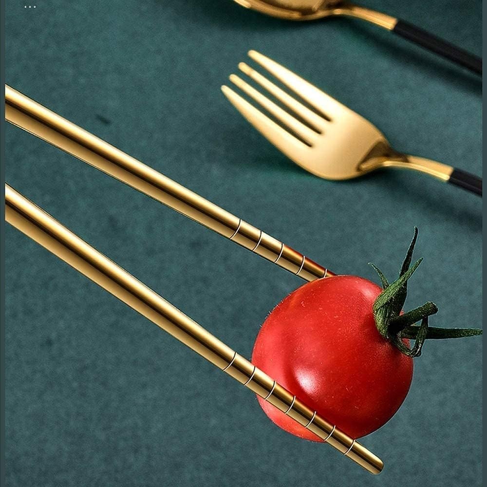 bacchette coreane Set di bacchette riutilizzabili in acciaio inox, cucchiaio portatile, set da tavola per adulti, in tre pezzi