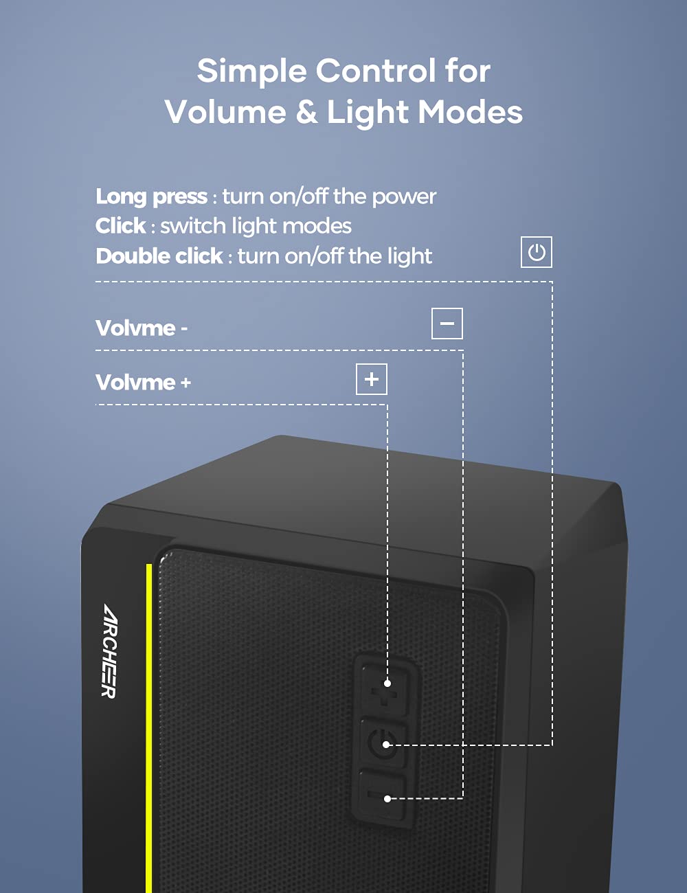Buy ARCHEER Gaming Computer Speakers 2.0 Enhanced Stereo RGB Speakers