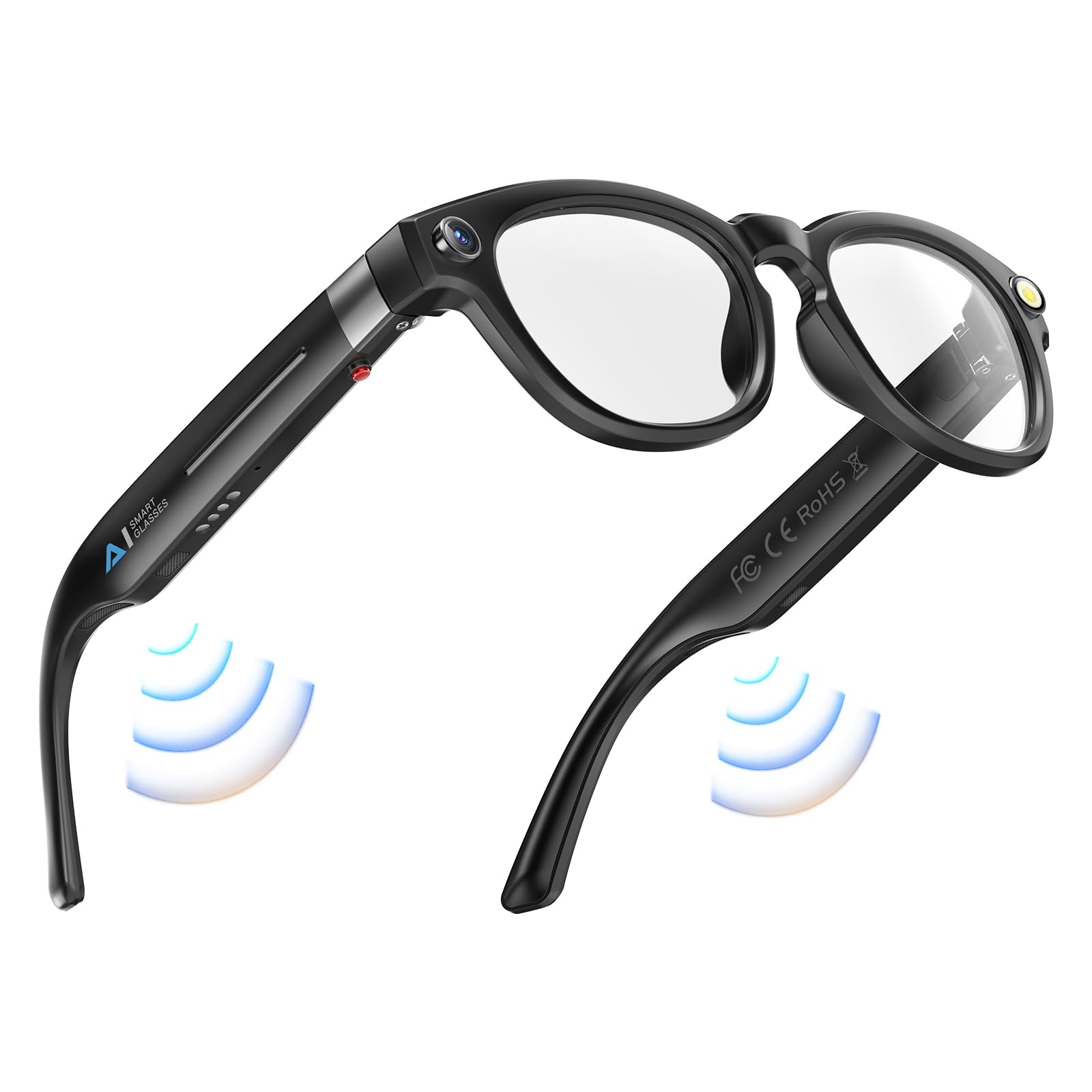 AI Smart Glasses with 4K Camera Bluetooth Video Recording Sunglasses Real-Time Translator for 100 Languages ChatGPT Voice Assistant