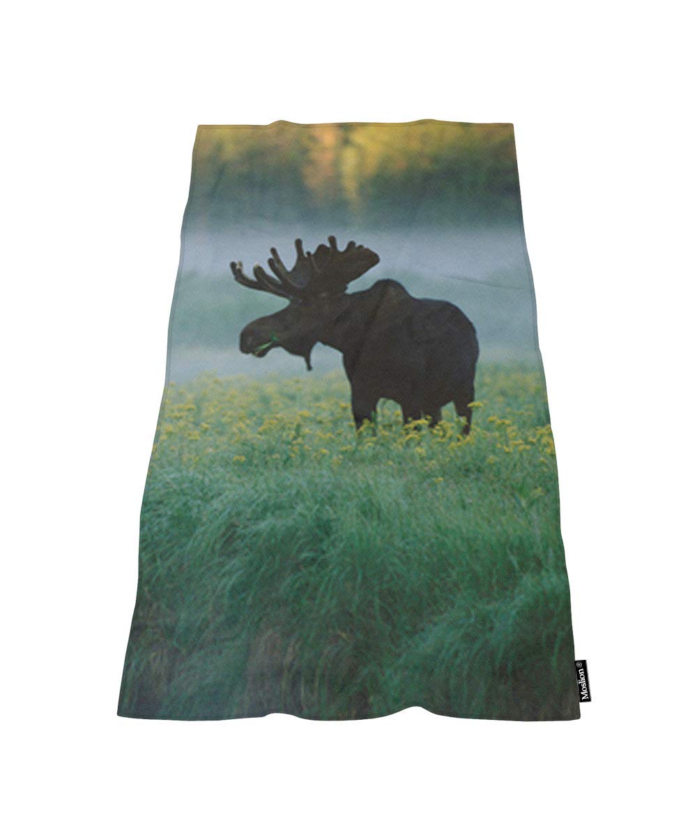 Moslion Comfy Bath Towels North American Moose Soft Bathing/Beach/Camping Towel for Women Men Girls Boys Large Size 64x32 Inches