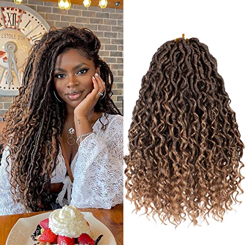 Beverlee 14 Inch, 8 Pcak Boho Faux Locs Boho Goddess Locs Pre Looped Soft Hippie Locs Synthetic Bohemian Curly Crochet Locs Hair For Black Women T27# #TOP5