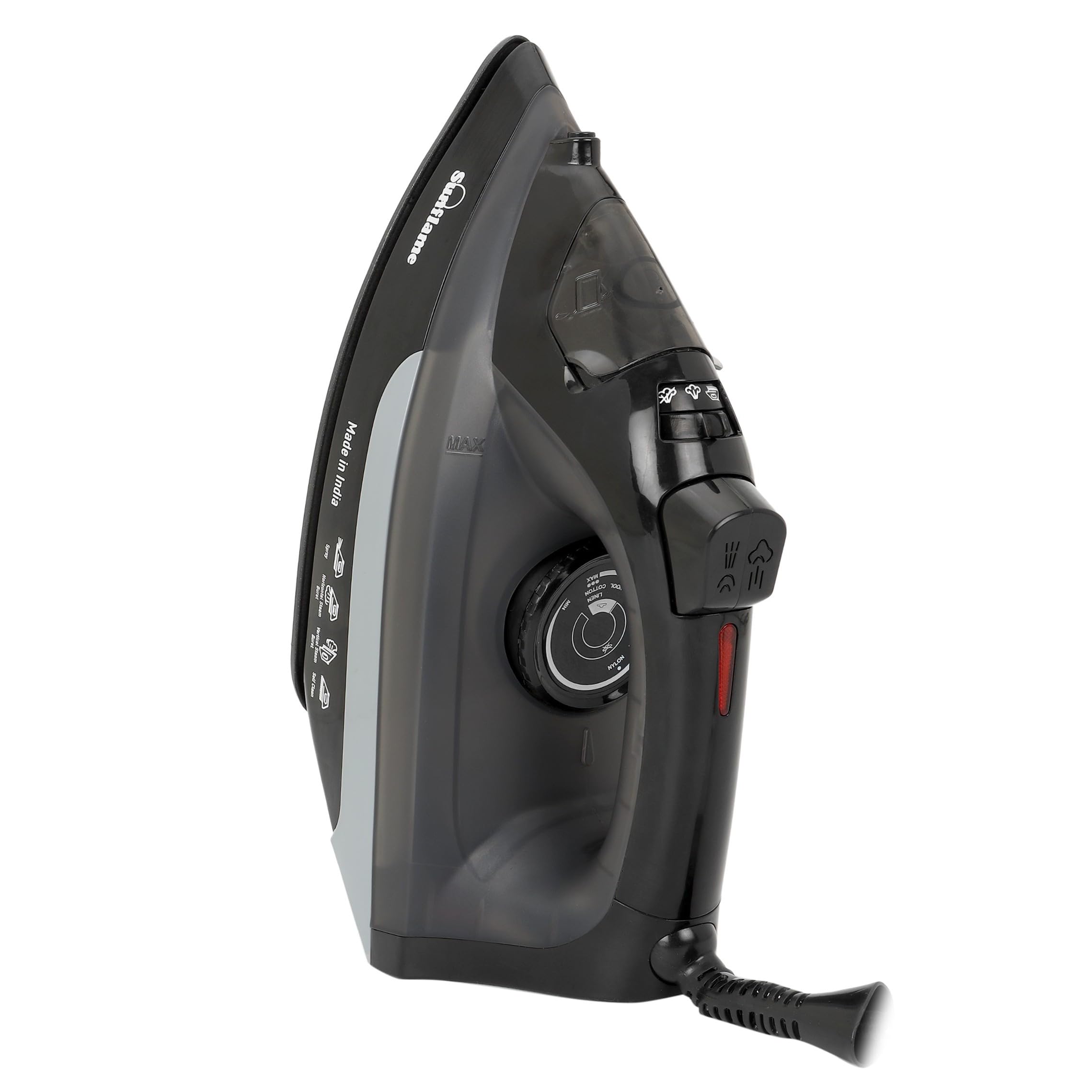 Sunflame 1600 Watt Steam Iron with German Weilburger Non-Stick Coating | Large 220 ml Water Tank | High Steaming Rate I Self Cleaning | Vertical and Horizontal Ironing | 2 Year Warranty by Sunflame