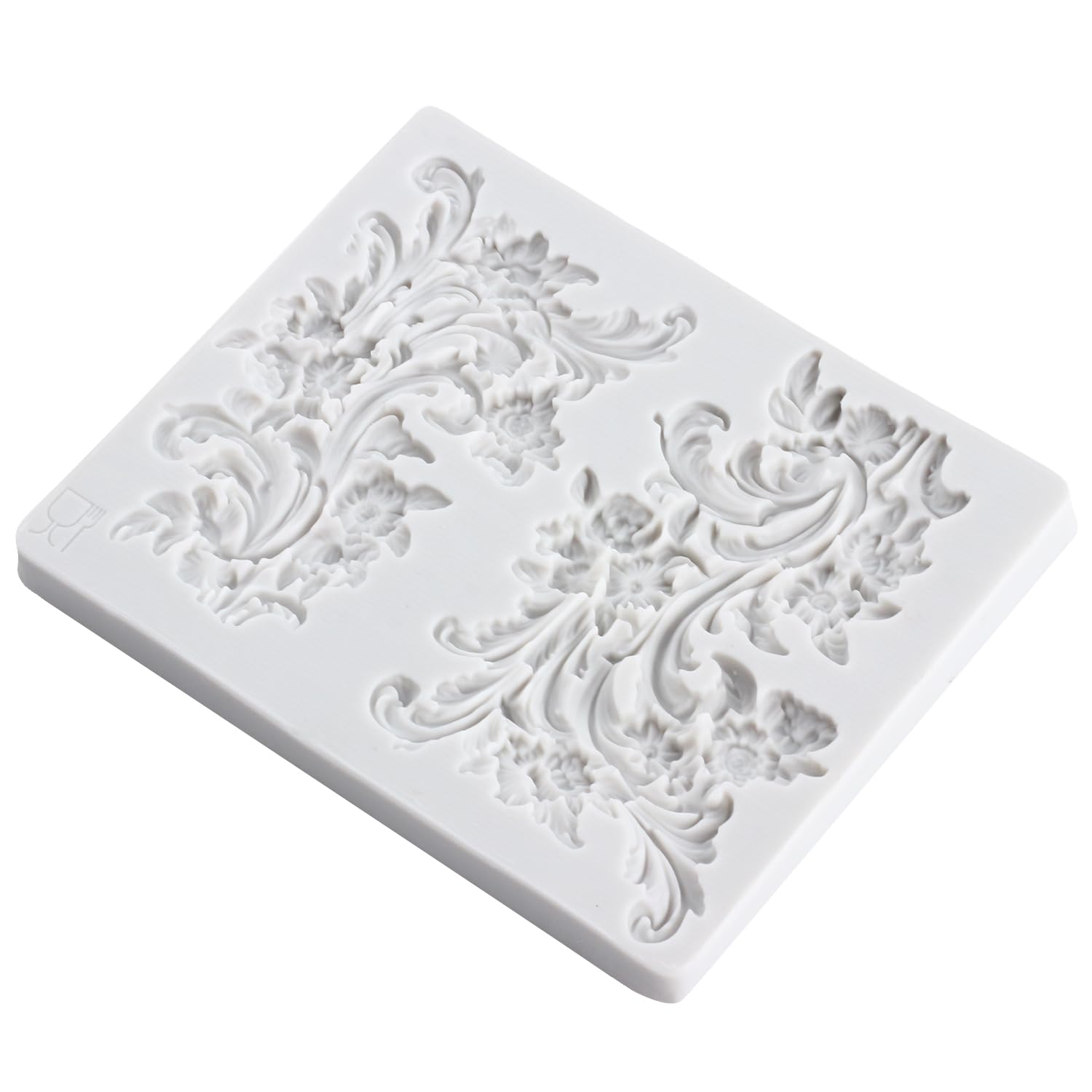 Lingzhi Molde barroco de silicona para fondant, rizos, encaje, filigrana, para decoración de pasteles, cupcakes, chocolate, caramelo, azúcar, manualidades, pasta de goma, arcilla polimérica