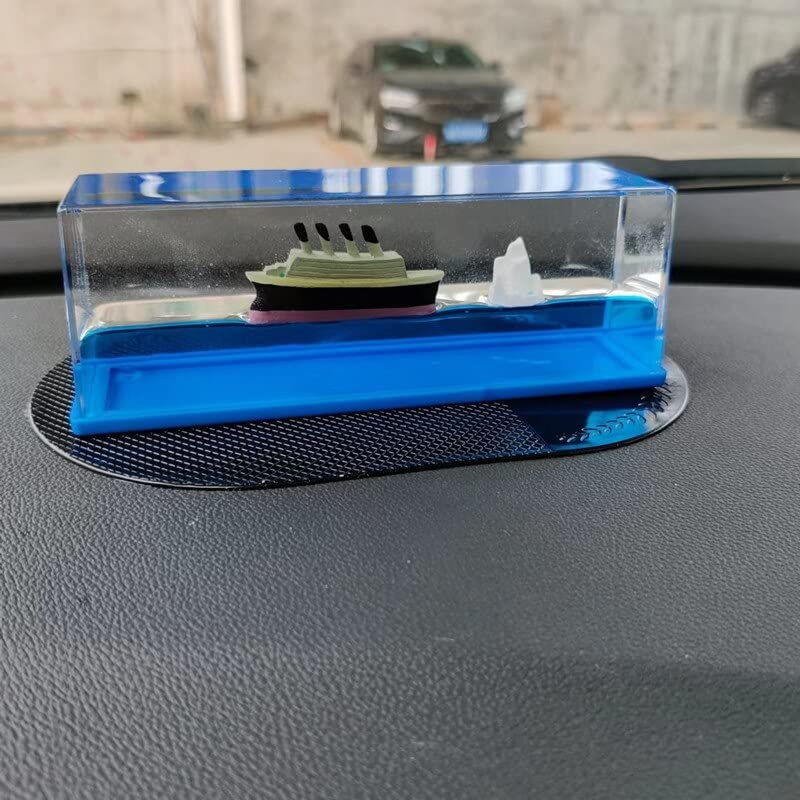lavitra Car Interior Dashboard Decoration Floating Water Cruiser Ship Iceberg Ornament Car Interior Decoration for Birthday Gifts