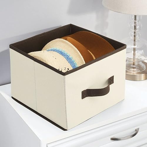Miniatura 4 de mDesign Contenedor de tela para organizador de cubos, cubo de almacenamiento plegable de tela, organizador de almacenamiento plegable para armario,