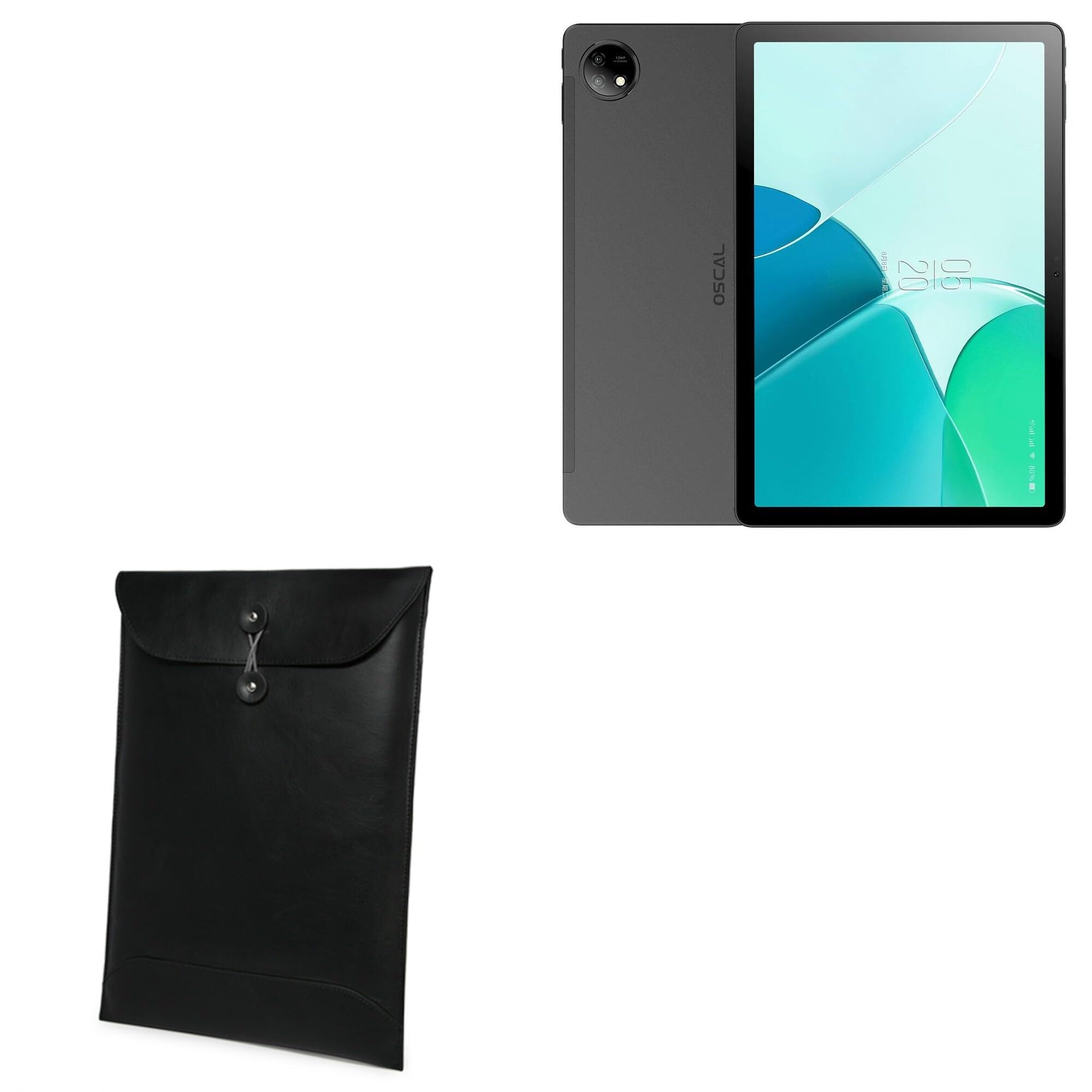 BoxWave Case Compatible with Blackview Oscal Pad 16 - Nero Leather Envelope, Leather Wallet Style Flip Cover