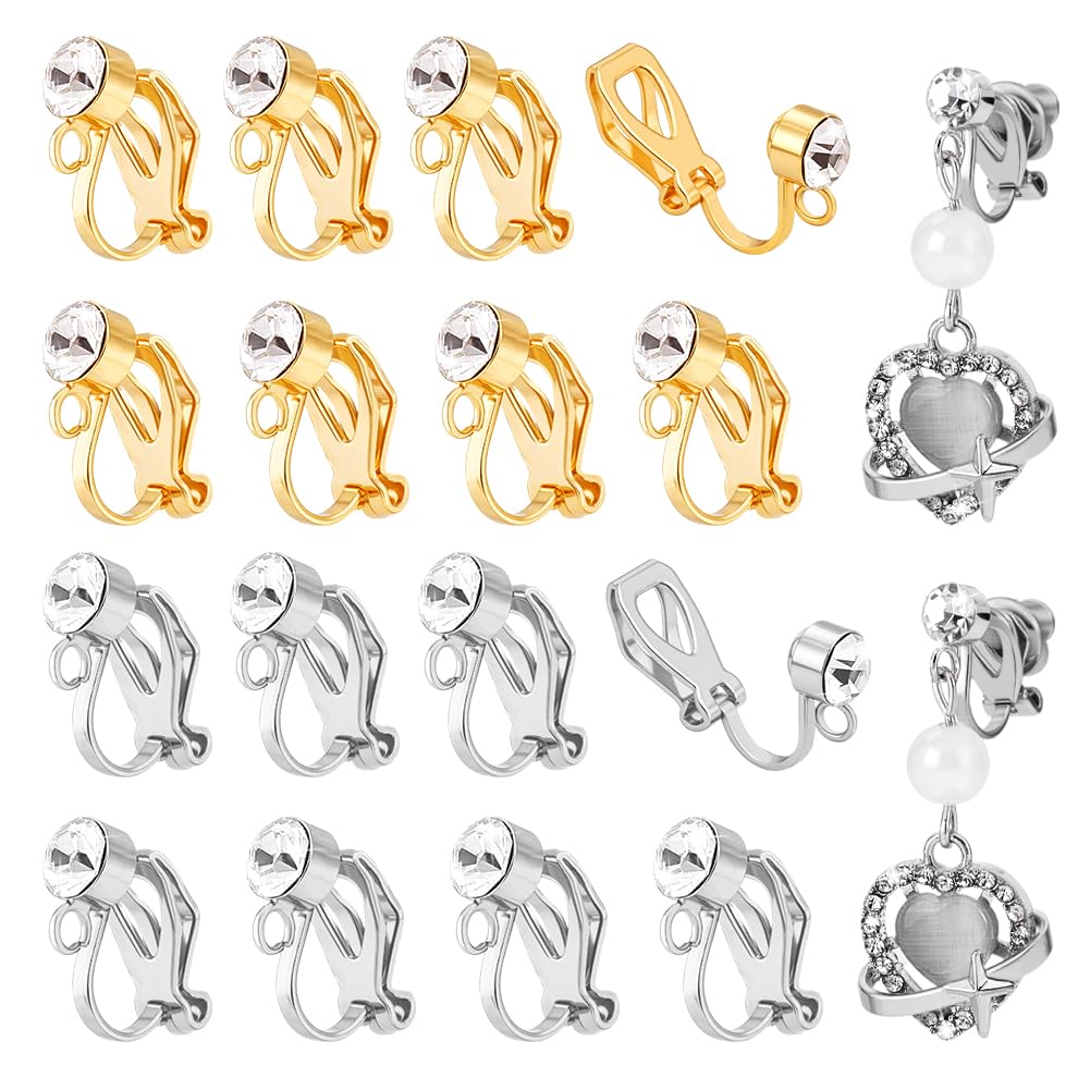 Boucles d'oreilles à clipser strass pour oreilles non percées PandaHall