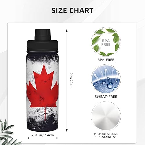 Miniatura 4 de Canadian Flag Insulated Stainless Steel Kettle  Print Funny Water Bottle Insulated  Ideal for Sports and Travel