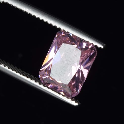 Miniatura 3 de REAL-GEMS Joyería Fabricación Rosa Circonita Cúbica, Anillo Tamaño de Fabricación de Joyas 5.50 Ct Forma Esmeralda Piedra Preciosa Suelta, Gema,