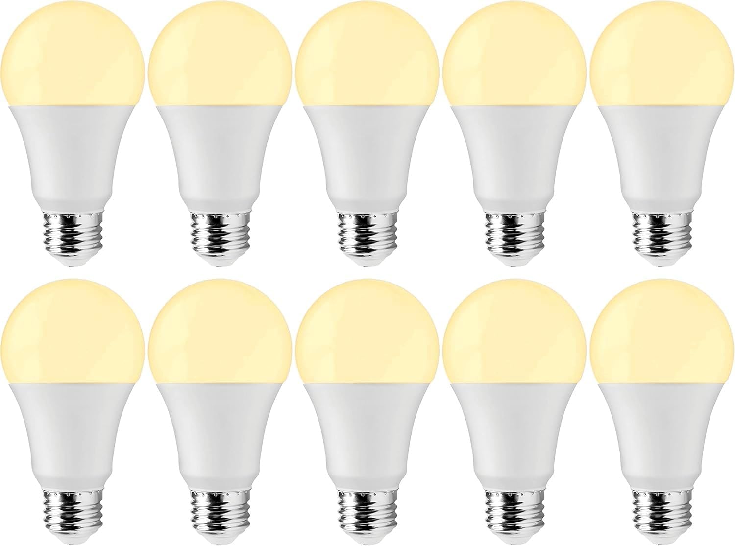 12W LED Light Bulb Warm White 3000K,Pack of 10,Non-Dimmable,E27 Base ...