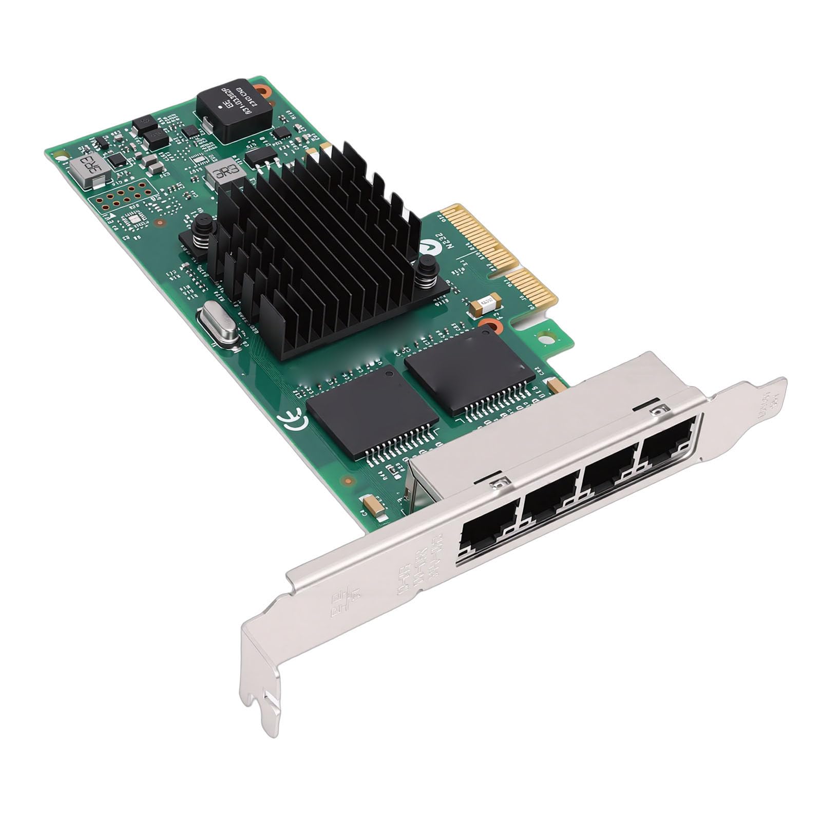 Generic Scheda di Rete Gigabit 1G con 4 Porte RJ45 Adattatore PCIe per Sistemi di Archiviazione di Visione Artificiale di Livello Industriale, per Server Desktop 1 Scheda di Rete PCIe con Staffa