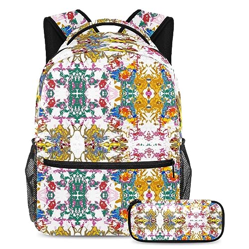 Sac à dos à fleurs roses ergonomique pour soulager le dos des écoliers et adolescents