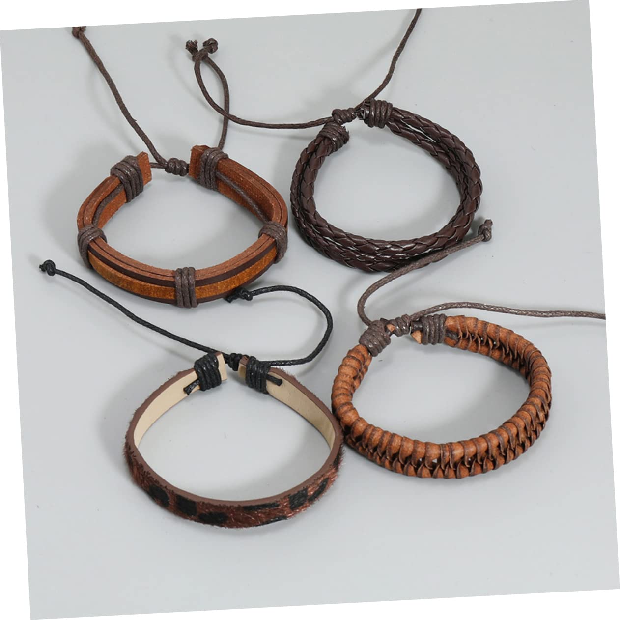 Beavorty 32piezas Brazalete De Cuero Trenzado Ajustable Unisex Para Mujeres y Hombres Joyería Retro De Moda Para Cumpleaños y Días Especiales