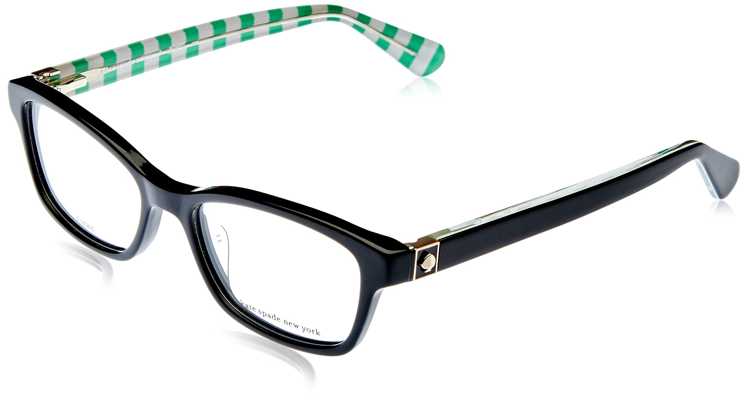 Kate Spade Renne 807/16 BLACK Eyewear Women's Acetate, Standard, 52