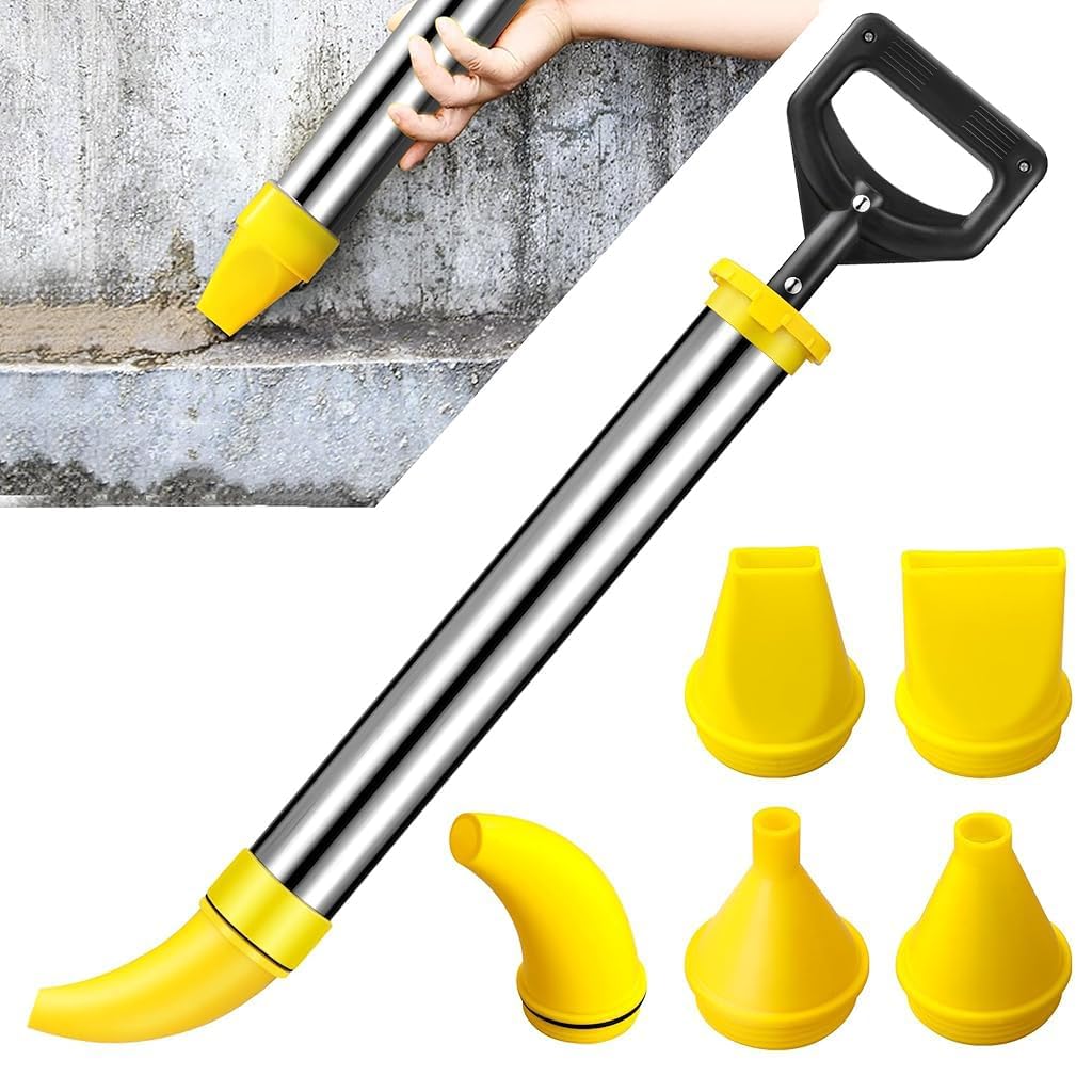 Serplex® Manual Cement Mortar Grouting Gun with 5 Nozzles, Stainless Steel Caulking Gun for Tile Grout, Wall Crack Repair, Door & Window Sealing, Construction Grout Applicator Tool-image-7