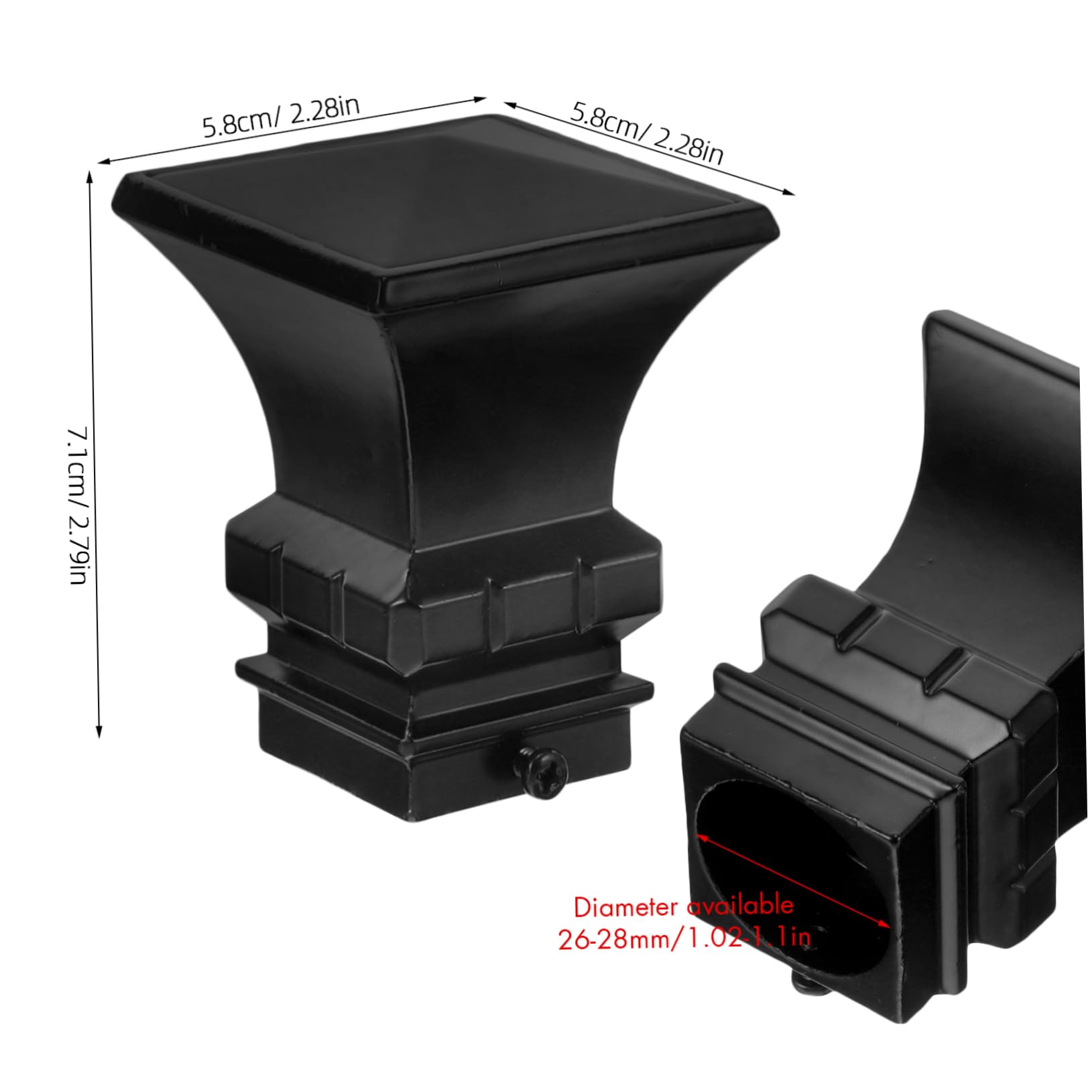 OUNONA Curtain Rod End Caps 2 Pack Roman Club Head Iron Decorative Ends for Drapery Pole Finials
