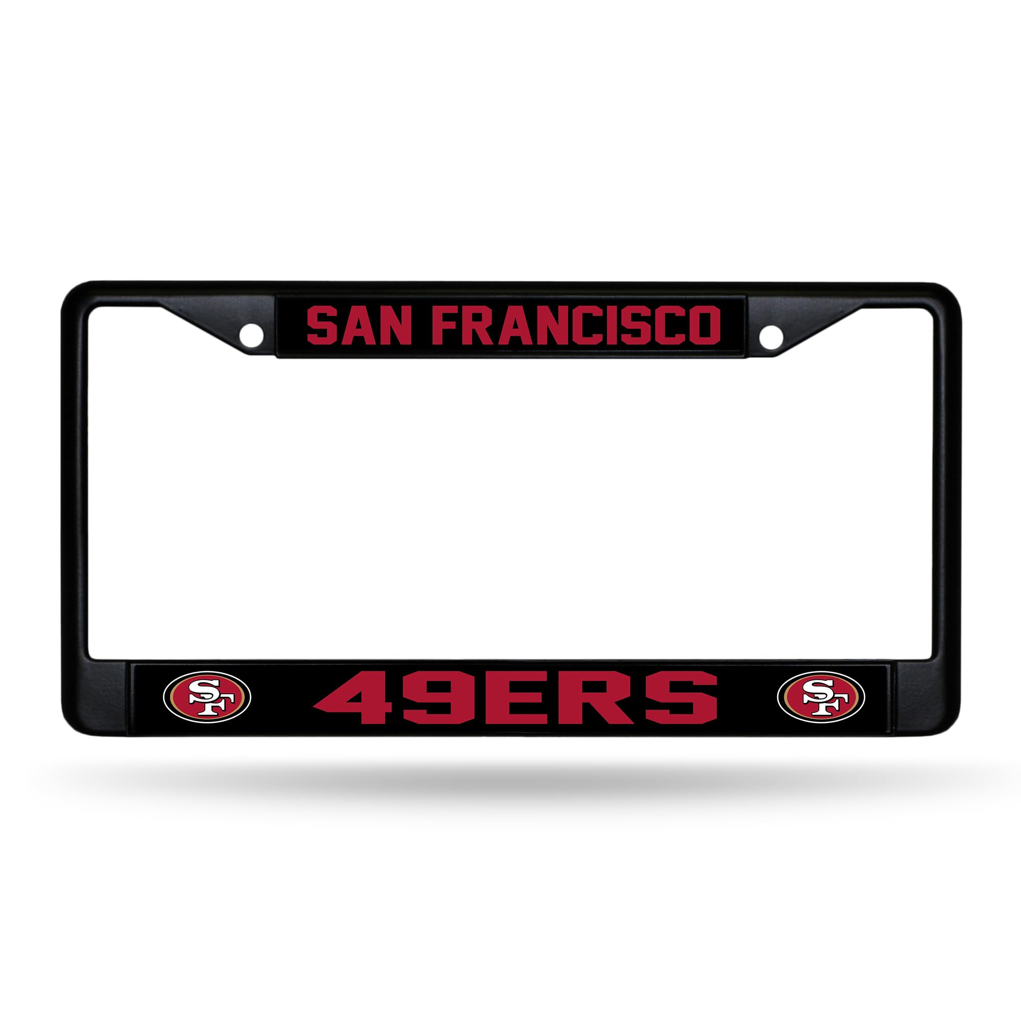 Rico Industries NFL Football San Francisco 49ers Black Chrome Frame with Printed Inserts 12" x 6" Car/Truck Auto Accessory