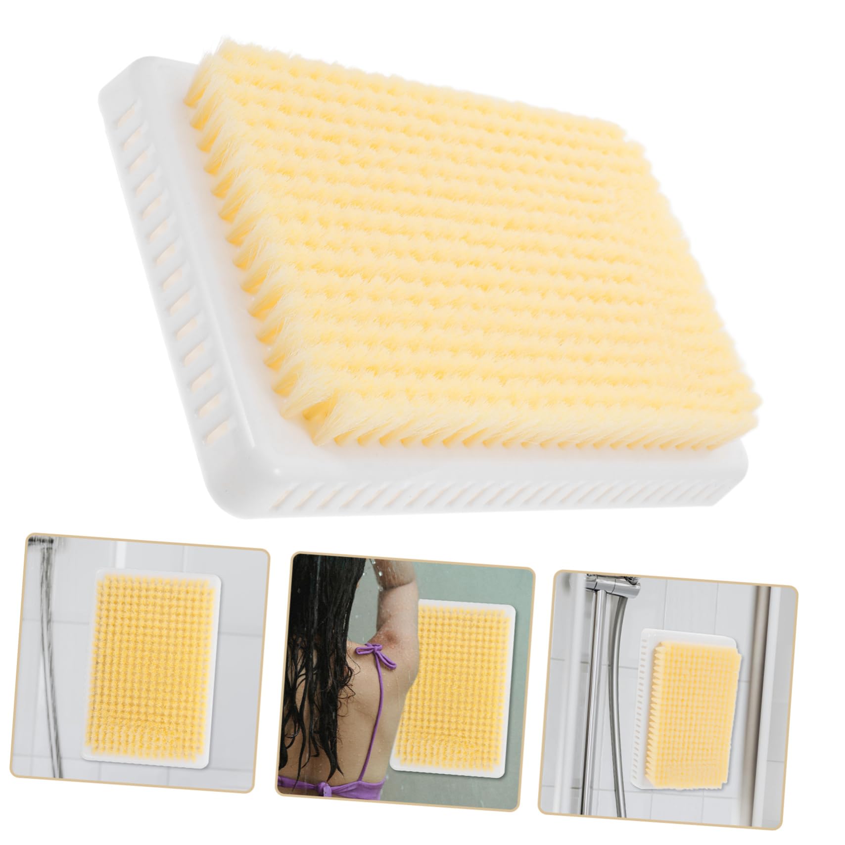 PACKOVE Almohadilla de Masaje Ahorra y Energía para Baño Diseño Multifuncional para Exfoliar Pies y Espalda Material Plástico Beige Ducha