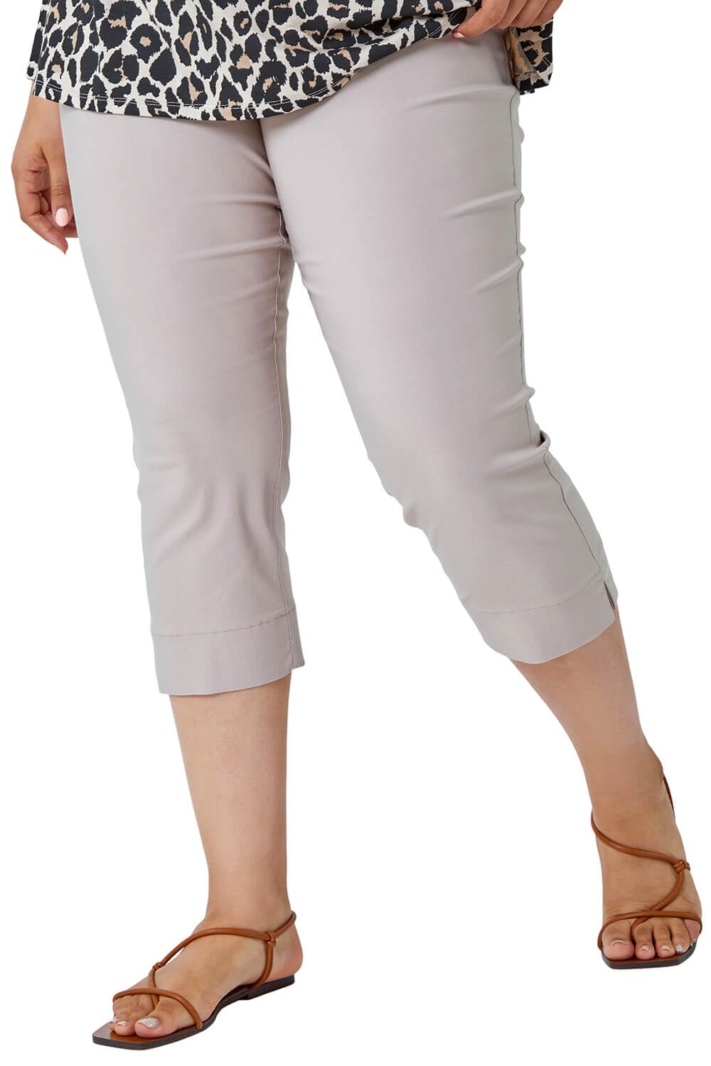 Roman Curve Women's Natural Cropped Stretch Trouser Size 30-32