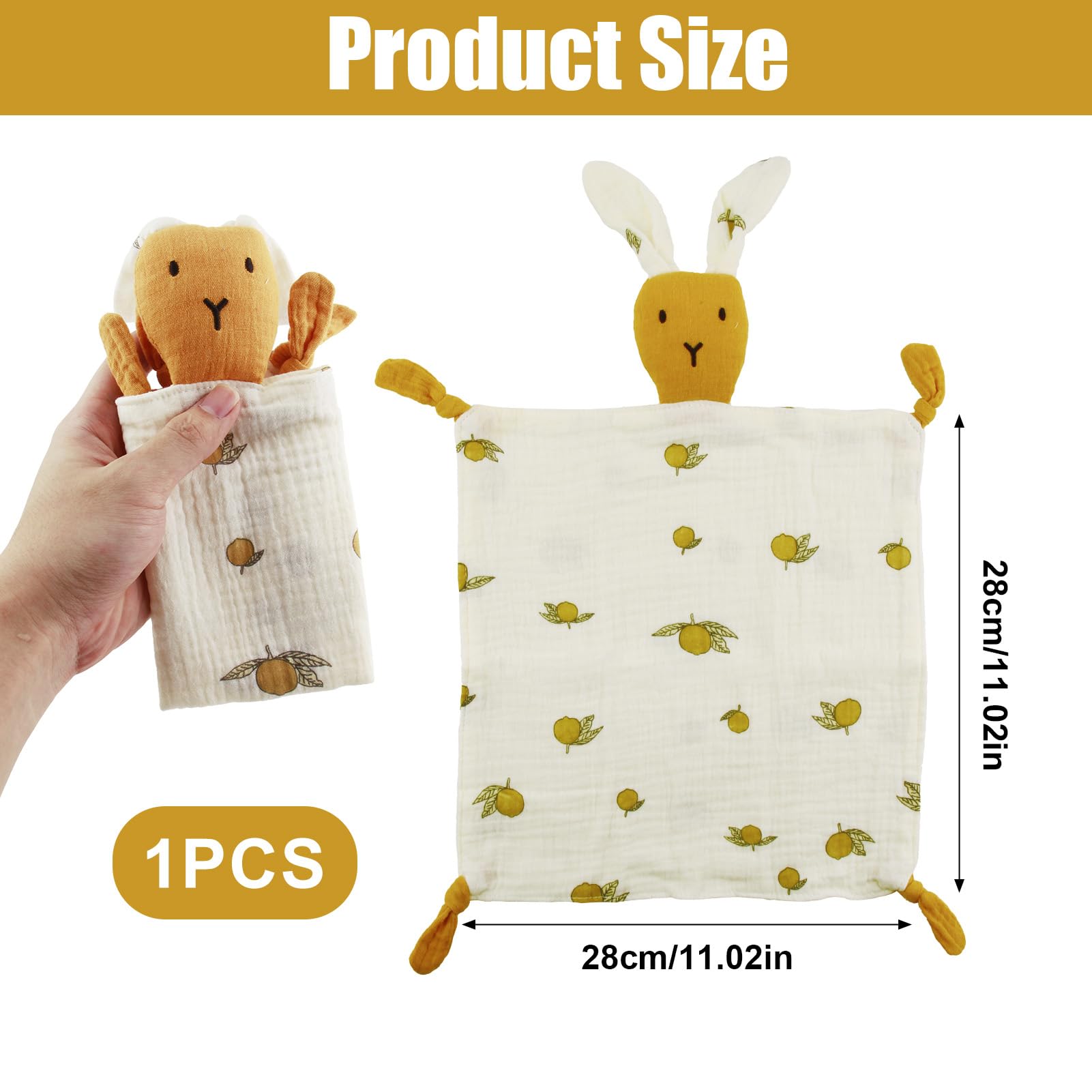 ORUZA Baby Comforters Blanket, Baby Comforters Rabbit Baby Blanket, Baby Comfort Blanket for Infant Toddler Newborn Boys and Girls - Image 2